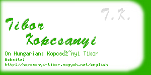 tibor kopcsanyi business card